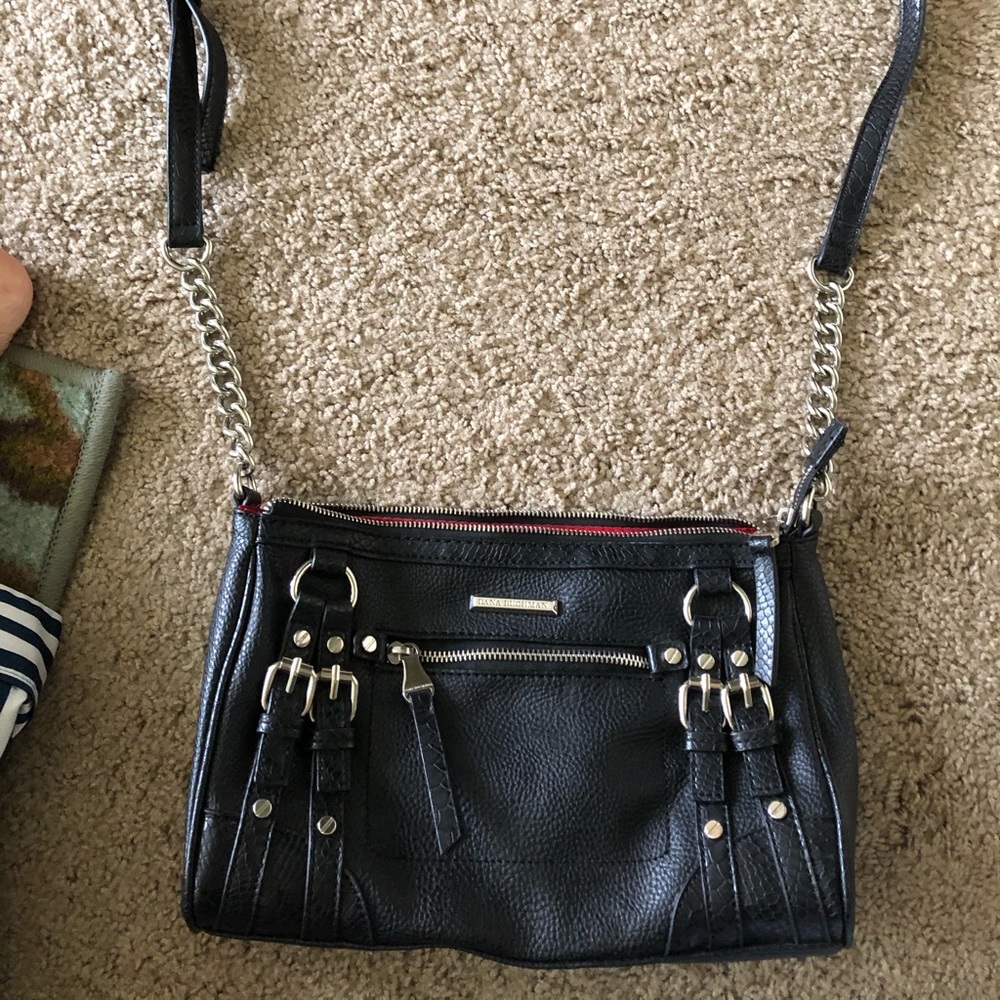 Faux leather crossbody purse